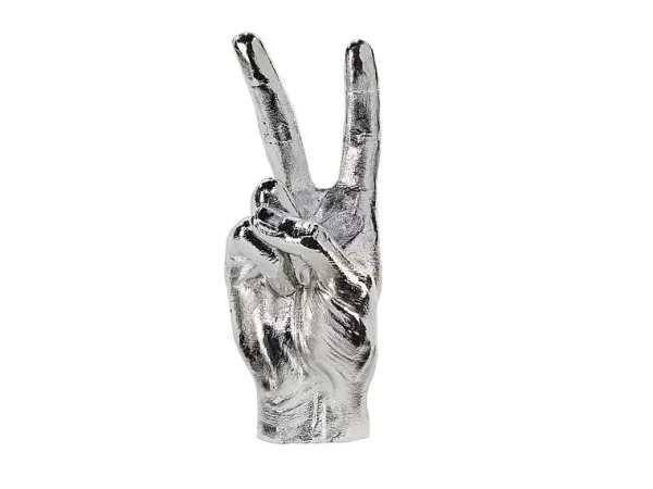 BITTEN Vases / Petits Objects Déco^Sculpture Symbole Main - Peace Silver