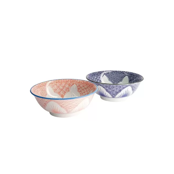 CNB TOKYO DESIGN Saladiers, Bols & Coupelles^Set 2 Bols Lily Flower - Rouge & Bleu 14.8 Cm