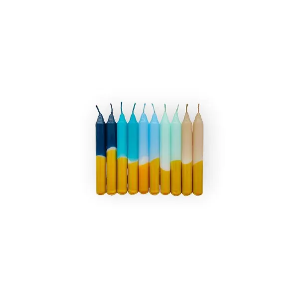 PINK STORIES Vases / Petits Objects Déco^Set De 10 Mini Bougies Dip Dye Little Star - Aqua Star