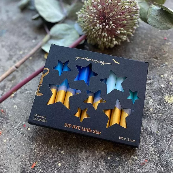 PINK STORIES Vases / Petits Objects Déco^Set De 10 Mini Bougies Dip Dye Little Star - Aqua Star