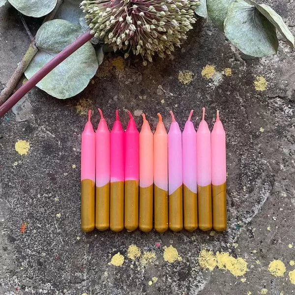 PINK STORIES Vases / Petits Objects Déco^Set De 10 Mini Bougies Dip Dye Little Star - Lipstick Stars