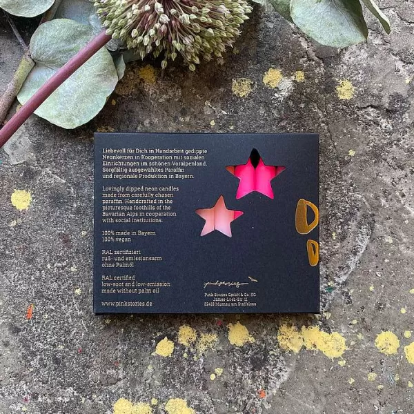 PINK STORIES Vases / Petits Objects Déco^Set De 10 Mini Bougies Dip Dye Little Star - Lipstick Stars