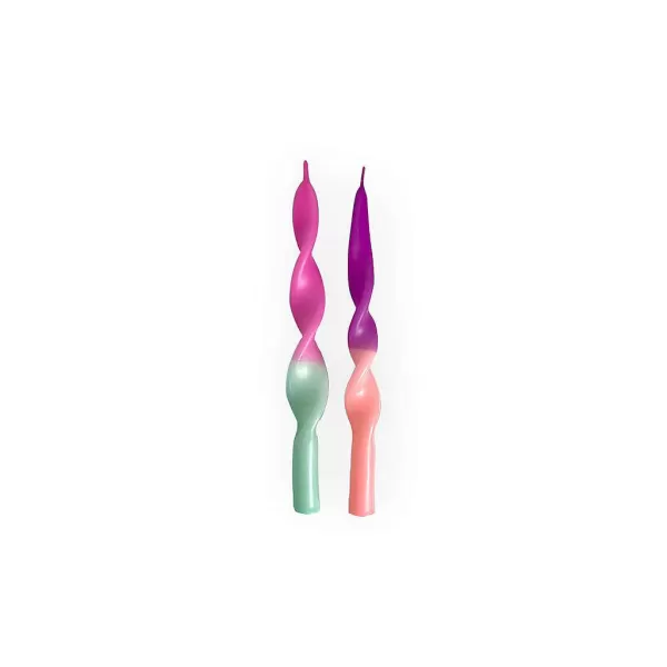 PINK STORIES Vases / Petits Objects Déco^Set De 2 Bougies Torsad Es Miami - Violet
