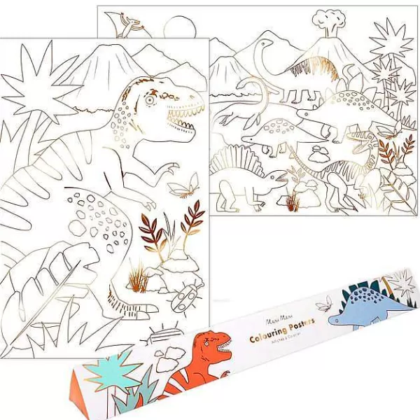 MERI MERI Jouets / Coloriages^Set De 2 Posters Colorier - Dinosaures