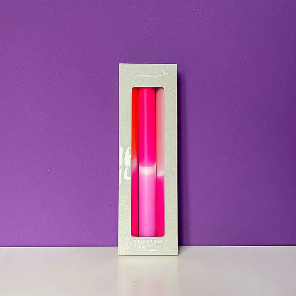 PINK STORIES Vases / Petits Objects Déco^Set De 3 Bougies Dip Dye Neon - Adorable Sweetheart