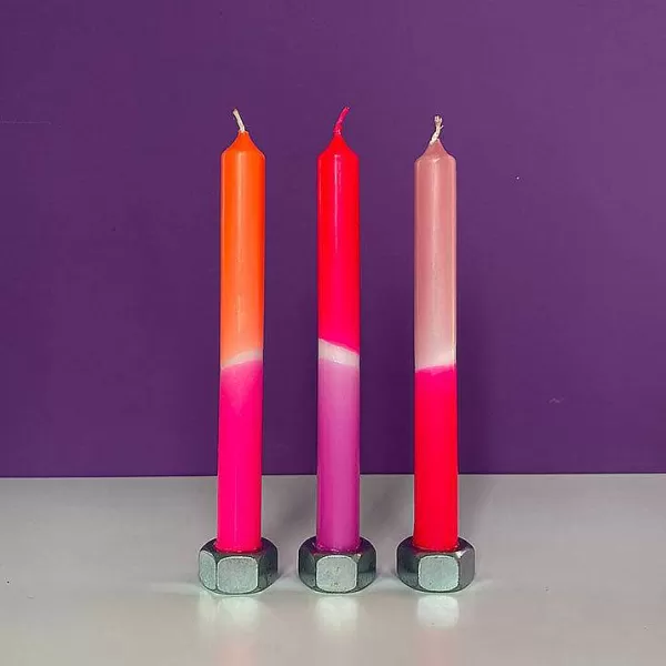PINK STORIES Vases / Petits Objects Déco^Set De 3 Bougies Dip Dye Neon - Adorable Sweetheart
