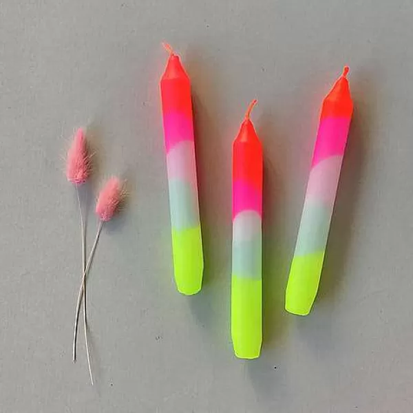 PINK STORIES Vases / Petits Objects Déco^Set De 3 Bougies Dip Dye Neon - Lollipop Trees