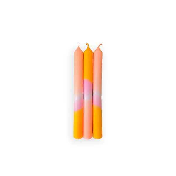 PINK STORIES Vases / Petits Objects Déco^Set De 3 Bougies Dip Dye Neon - Valentine Bunny