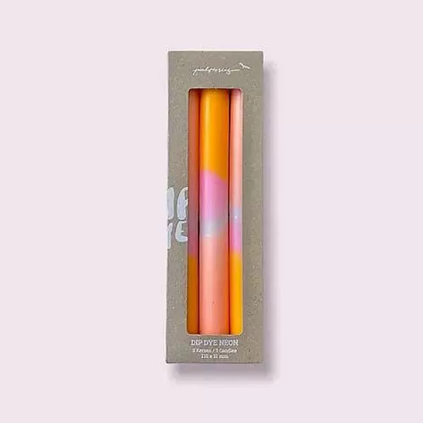 PINK STORIES Vases / Petits Objects Déco^Set De 3 Bougies Dip Dye Neon - Valentine Bunny