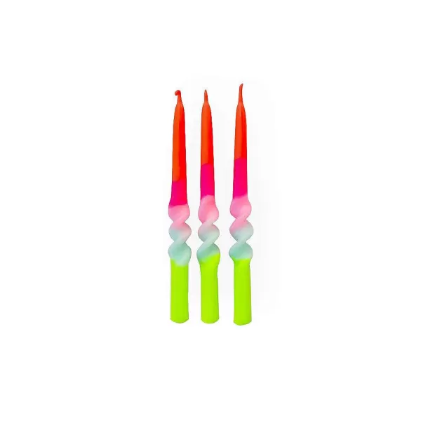 PINK STORIES Vases / Petits Objects Déco^Set De 3 Bougies Dip Dye Swirl - Lollipop Flowers