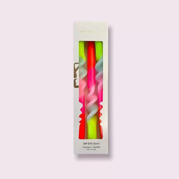 PINK STORIES Vases / Petits Objects Déco^Set De 3 Bougies Dip Dye Swirl - Lollipop Flowers
