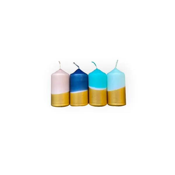 PINK STORIES Vases / Petits Objects Déco^Set De 4 Bougies Dip Dye Twinkle - Cold Diamonds