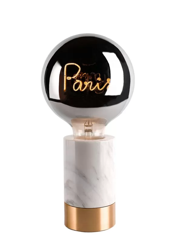 ELEMENTS LIGHTING Ampoules Message^Socle Pour Ampoule Message Marbre Blanc - H 11.5 Cm