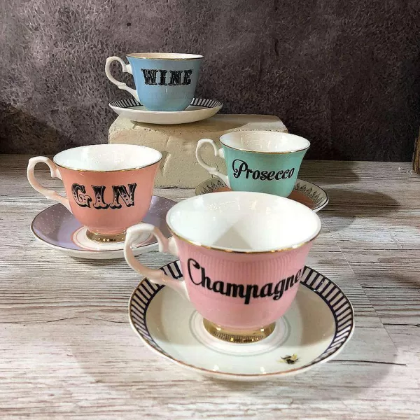 YVONNE ELLEN Mugs & Tasses^Tasse A The & Soucoupe Vintage - Wine