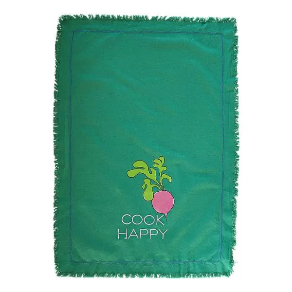 RICE Ustensiles De Cuisine^Torchon Vert - Radis "Cook Happy"
