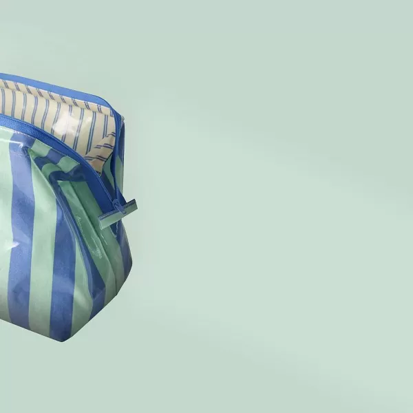 EJA Pochettes / Trousses^Trousse De Toilette - Rayures Vertes & Bleues