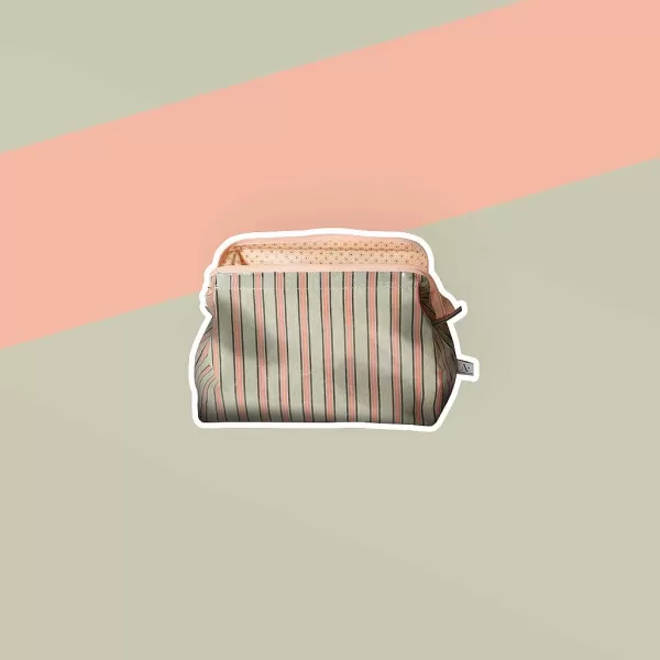 EJA Pochettes / Trousses^Trousse De Toilette - Rayures Vertes & Roses