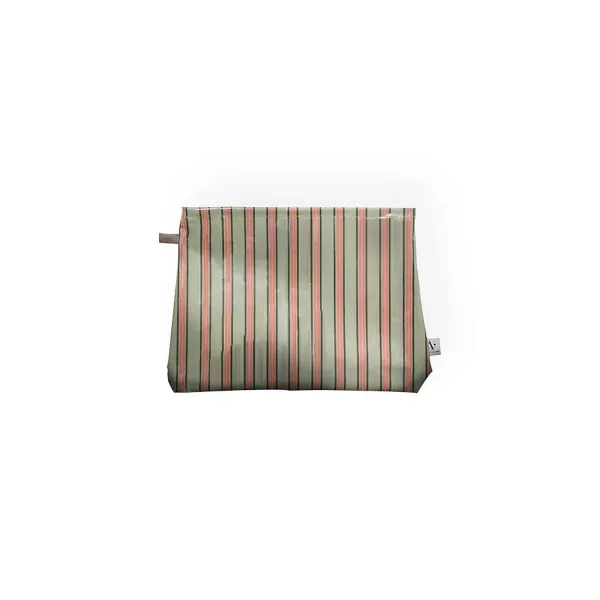 EJA Pochettes / Trousses^Trousse De Toilette Plate - Rayures Vertes & Roses