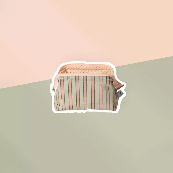 EJA Pochettes / Trousses^Trousse Maquillage - Rayures Vertes & Roses