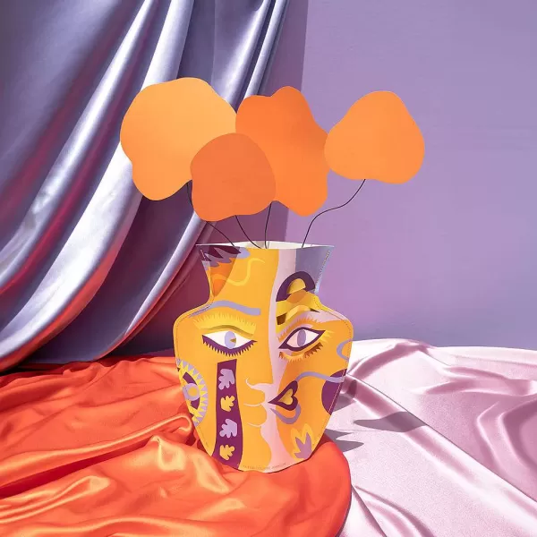 OCTAVEO Vases / Petits Objects Déco^Vase Déco Papier - Johnson Orange