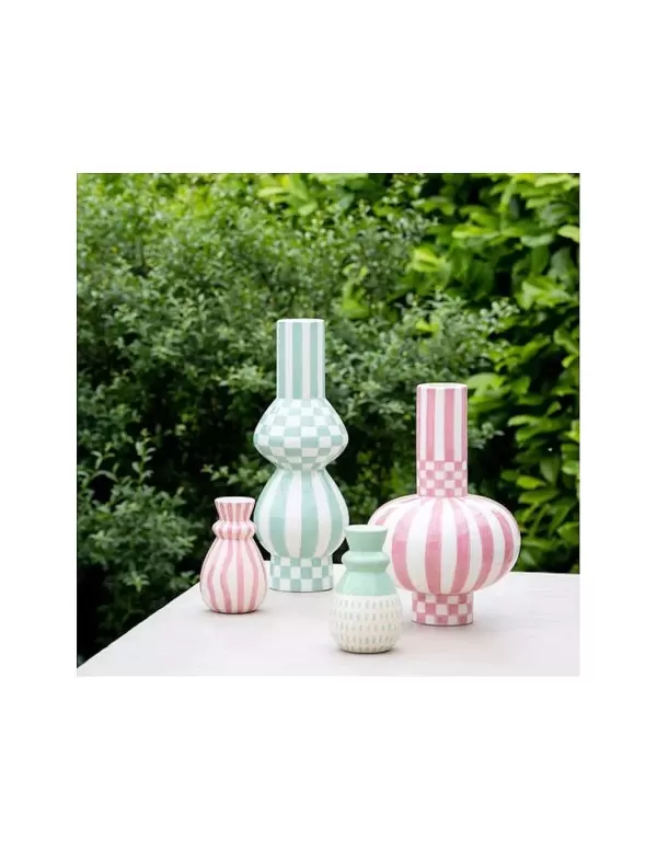 Que Rico Vases / Petits Objects Déco^Vase Gabriel - Squares & Stripes H. 32 Cm