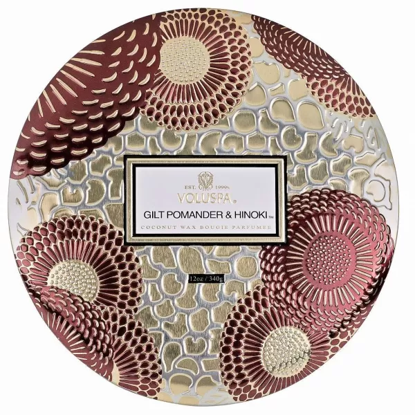 AROMA HOME/VOLUSPA Bougies / Senteurs^Voluspa Bougie Parfum E 3 M Ches - Gilt Pomander & Hinoki